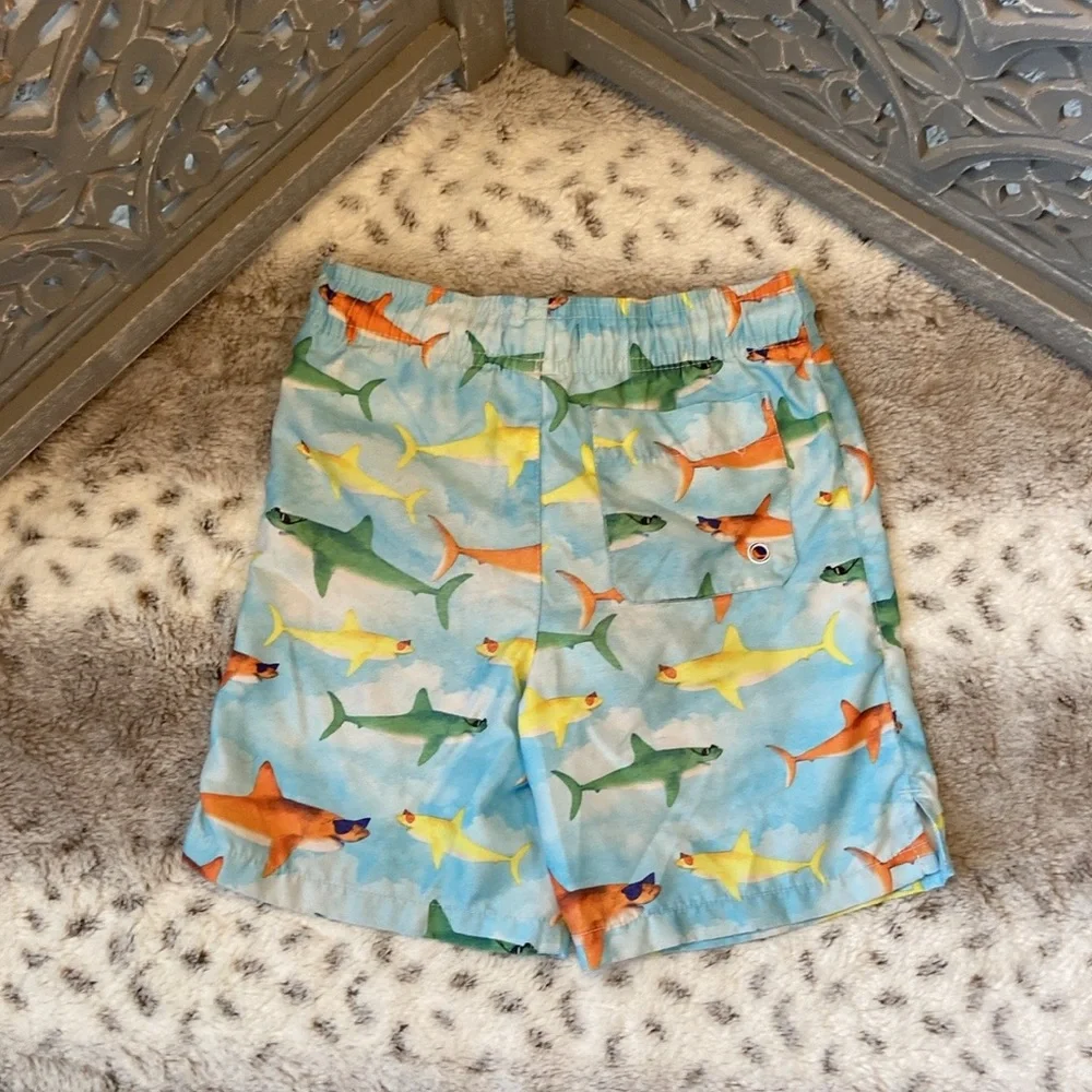 The Children’s Place swim trunks boys 4T shark beach pool party tropical summer